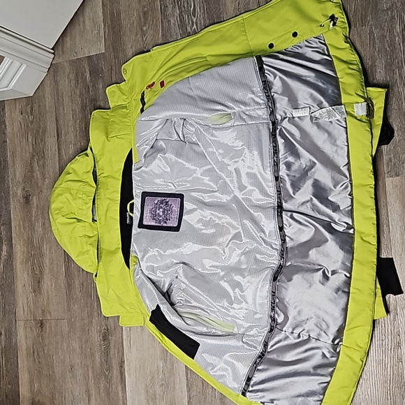 Oakley lime green yellow snowboard ski jacket magnetic button size medium - Picture 14 of 17